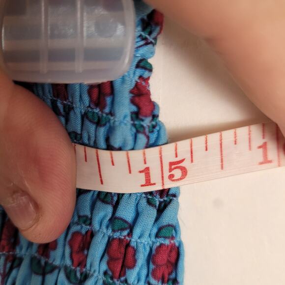 J.Crew smocked Monaco Blue Iris Size 4 midi skirt mermaid prairie boho - Picture 5 of 6